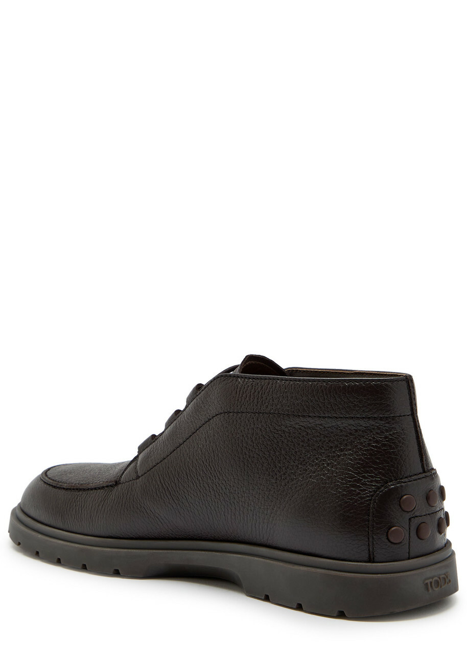 Tods Polacco Grained Leather Shoes Brown