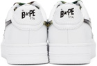 BAPE White & Green Camo Bapesta Low Sneakers