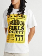 COME TEES - Underground Girls Society Raver Printed Cotton-Jersey T-Shirt - White