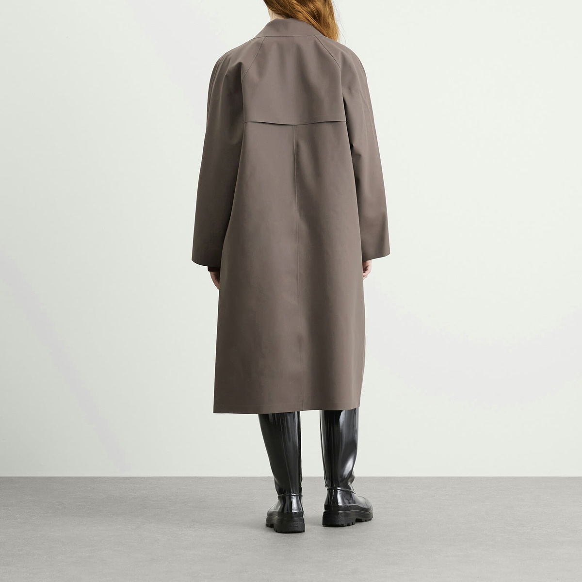 KASSL Editions Women's Original Below Rubber Mac Jacket in Ash