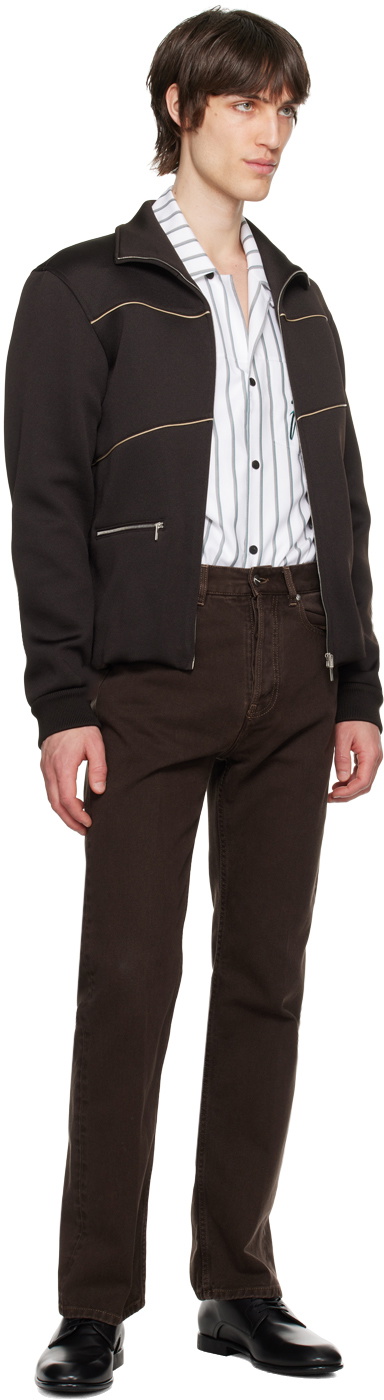 Ferragamo White & Green Bowling Shirt
