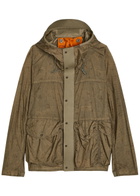 Ten C Skye Checked Hooded Shell Jacket Brown