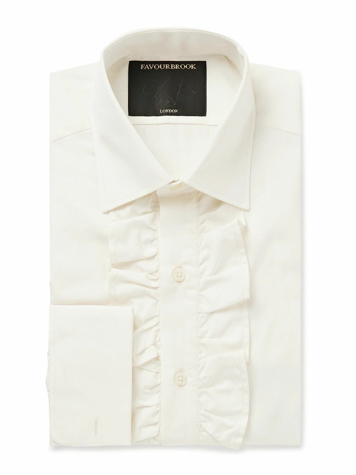 Favourbrook - Ruffled Cotton-Poplin Shirt - Neutrals