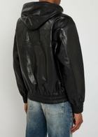 Amiri Logo-appliquéd Hooded Leather Jacket Black