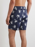 Onia - Charles Straight-Leg Mid-Lenght Printed Swim Shorts - Blue