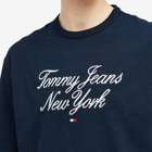 Tommy Jeans Men's Luxe Serif NY T-Shirt in Dark Night Navy