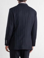 Brunello Cucinelli - Double-Breasted Pinstripe Cashmere and Wool-Blend Flannel Suit Jacket - Black