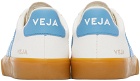VEJA White & Blue Campo Leather Sneakers