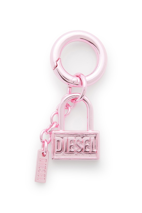 Photo: Diesel Metal keyring charm with padlock design - Charms and Keyrings - Unisex - Pink