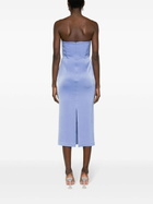Alex Perry Blue Corset Satin Midi Dress