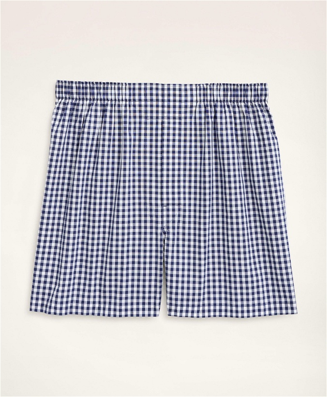 Photo: Brooks Brothers Men's Cotton Broadcloth Gingham Boxers | Navy