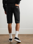 Balmain - Logo-Flocked Cotton-Jersey Drawstring Shorts - Black