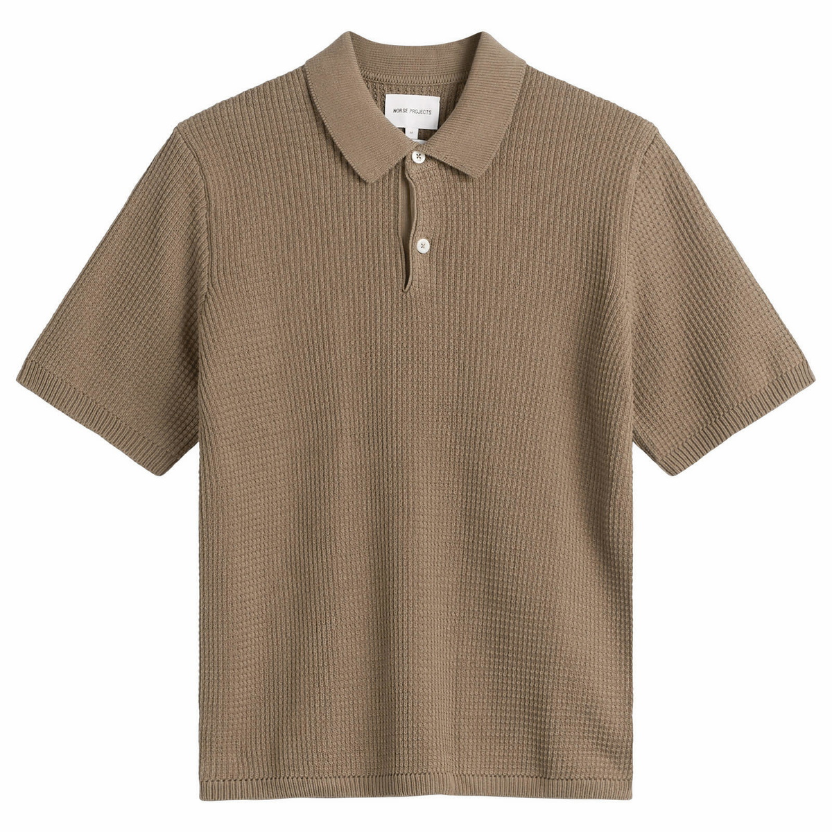 Norse Projects Men's Anholt Cotton Crepe Polo in Walnut