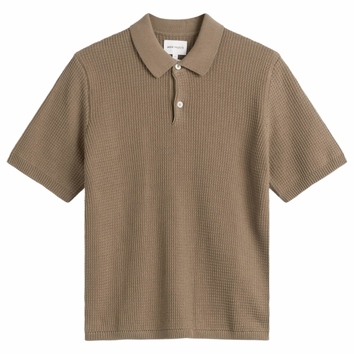 Photo: Norse Projects Men's Anholt Cotton Crepe Polo in Walnut