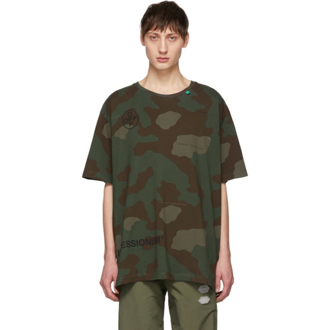 Photo: Off-White Green and Brown Camo Stencil T-Shirt