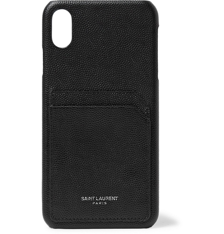 Photo: SAINT LAURENT - Pebble-Grain Leather iPhone XS Max Case - Black