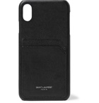 SAINT LAURENT - Pebble-Grain Leather iPhone XS Max Case - Black
