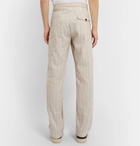 Oliver Spencer - Beckford Striped Linen and Cotton-Blend Jacquard Trousers - Sand