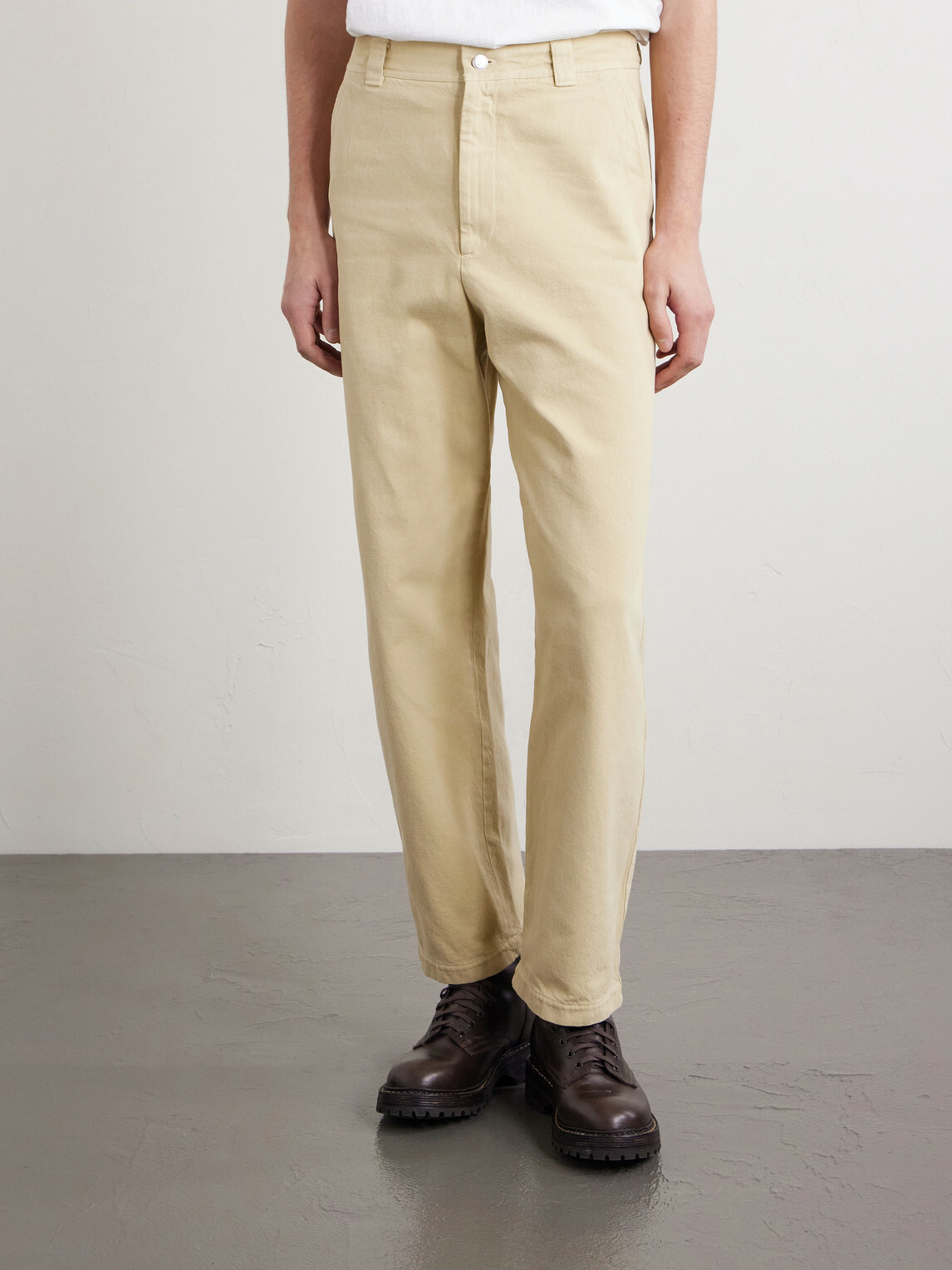 A.P.C. - Ville Cropped Straight-Leg Cotton-Gabardine Chinos - Neutrals