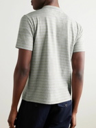 Officine Générale - Striped Cotton and Linen-Blend T-Shirt - Gray