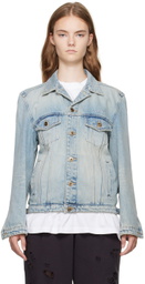 We11done Blue Washed Denim Jacket