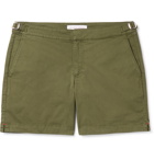 Orlebar Brown - Bulldog Cotton-Blend Twill Shorts - Army green