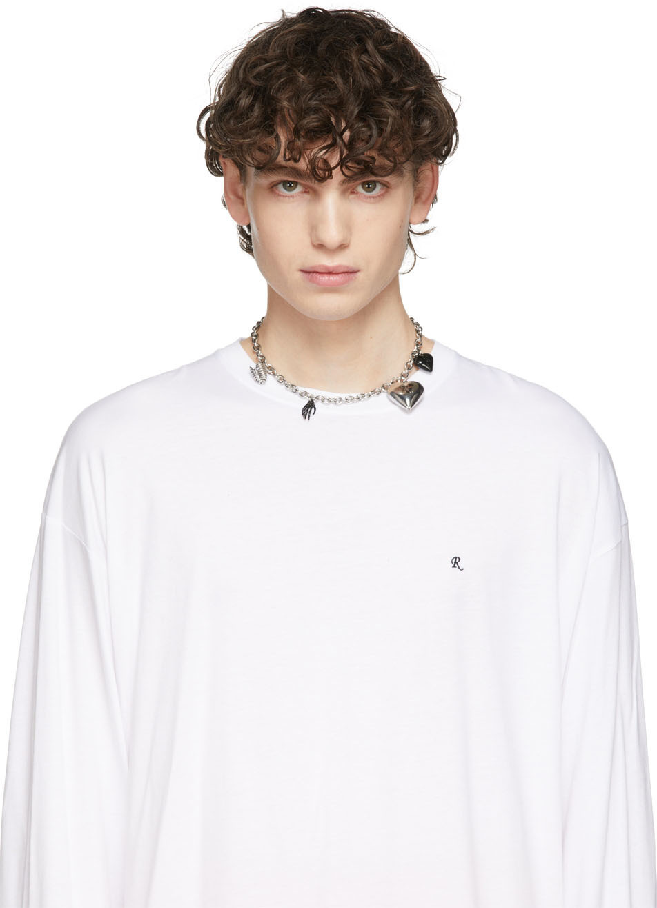 Raf Simons Silver Hammered Charm Necklace Raf Simons