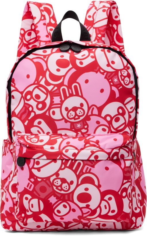 Photo: BAPE Pink New ABC Milo All Friends Medium Backpack