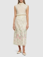 ELIE SAAB - Tulle Embroidered Midi Skirt