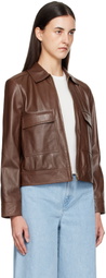 Max Mara Brown Nepet Leather Jacket