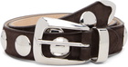 KHAITE Brown Benny Studs Belt