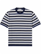 Mr P. - Striped Merino Wool T-Shirt - White