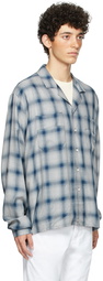 Rhude Grey & Blue Check Camp Shirt