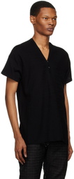 Label Under Construction Black Laddered Henley