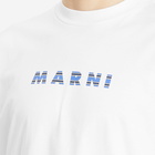 Marni Men's Stripe Logo T-Shirt in Lily White
