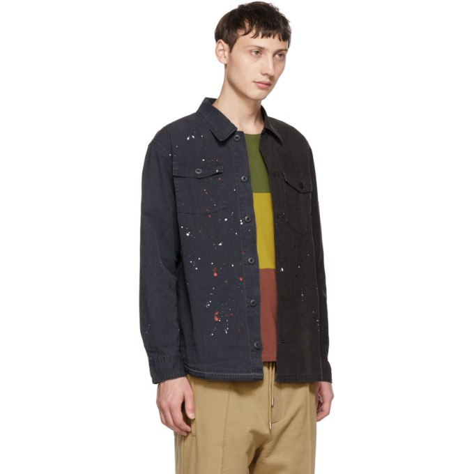 John Elliott Black Distorted Military Shirt John Elliott