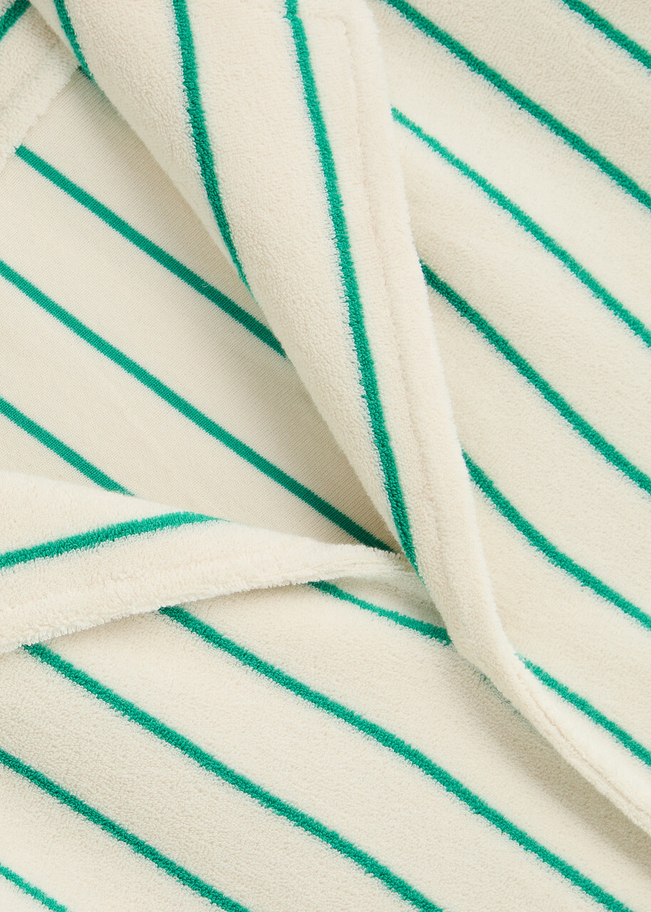 Bongusta Naram Striped Terry Shirt White And Green