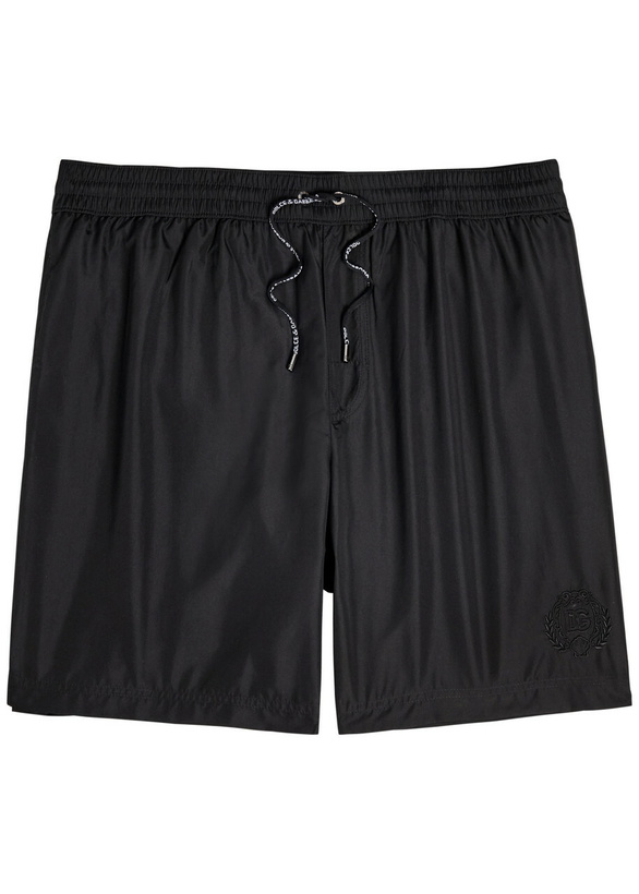 Photo: Dolce & Gabbana Logo-embroidered Shell Swim Shorts Black