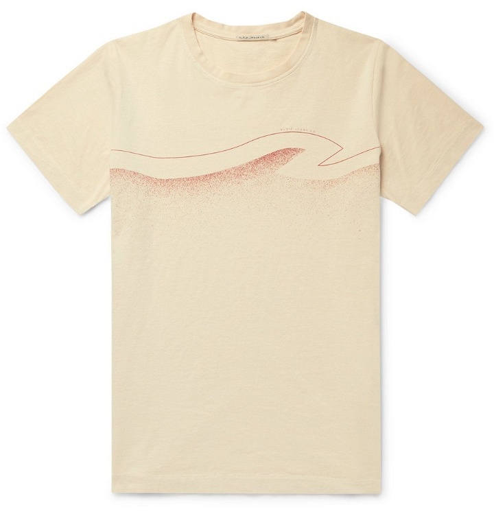 Photo: Nudie Jeans - Roy Printed Cotton-Jersey T-Shirt - Cream
