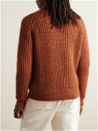 Altea - Slim-Fit Ribbed Wool and Silk-Blend Sweater - Orange