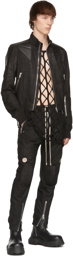 Rick Owens Black Performa Leather Jacket