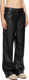 rag & bone Black Sid Faux-Leather Trousers