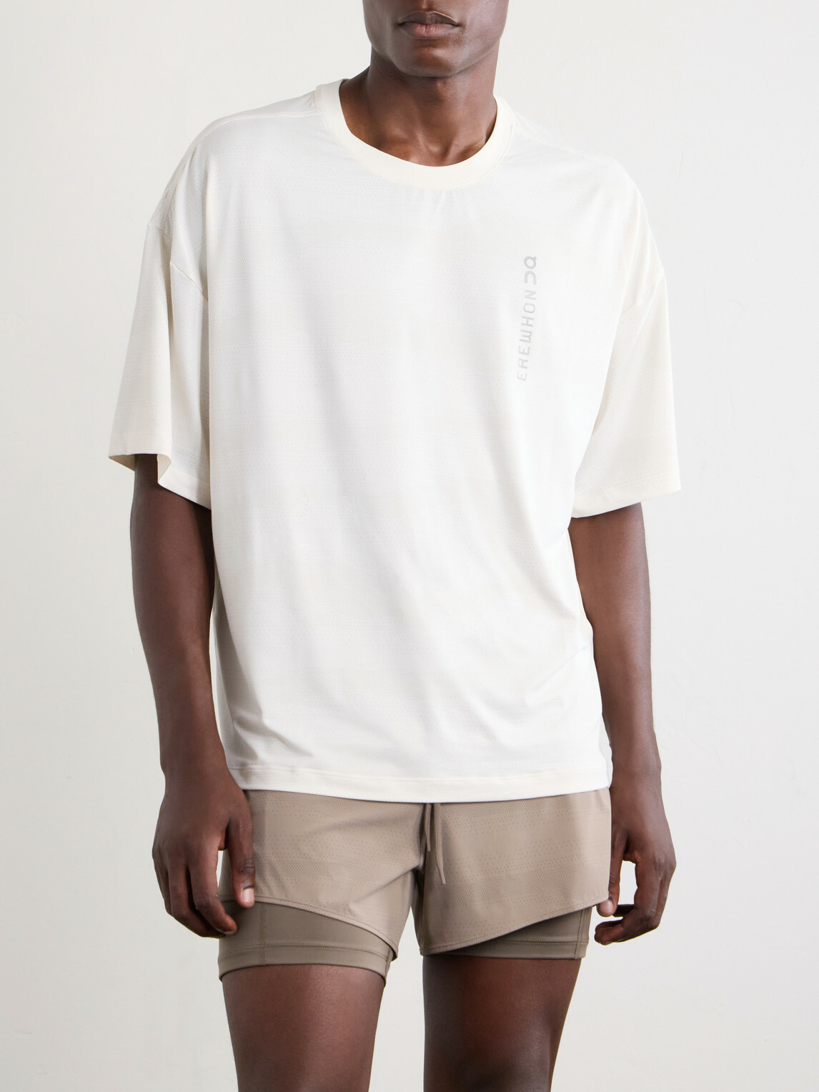On - Erewhon Performance Stretch Recycled DryTec™ and Mesh T-Shirt - White