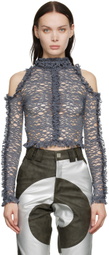 BARRAGÁN SSENSE Exclusive Gray Cutout Long Sleeve T-Shirt