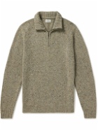 Hartford - Trucker Donegal Wool-Blend Half-Zip Sweater - Neutrals