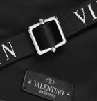 Valentino - Valentino Garavani Leather-Trimmed Nylon Messenger Bag - Black
