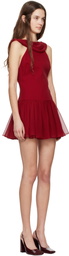 Mirror Palais Red Double Cowl Minidress