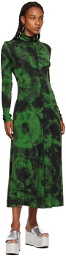 Proenza Schouler Green Tie-Dye Midi Dress