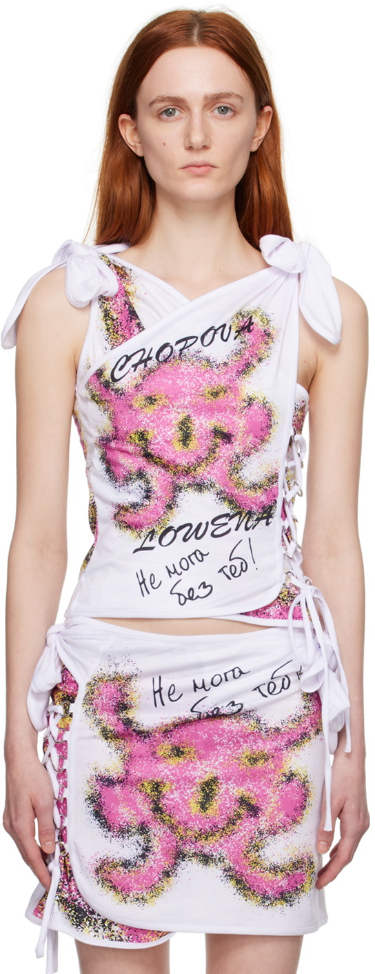 トップス Chopova Lowena Pink Caterpillar Face T Chopova Lowena Pink Caterpillar Face T-Shirt Chopova Lowena