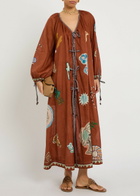 Alemais Laurence Printed Woven Maxi Dress Rust